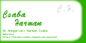 csaba harman business card